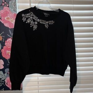 Bailey 44 Black Top with Metallic Embellishments